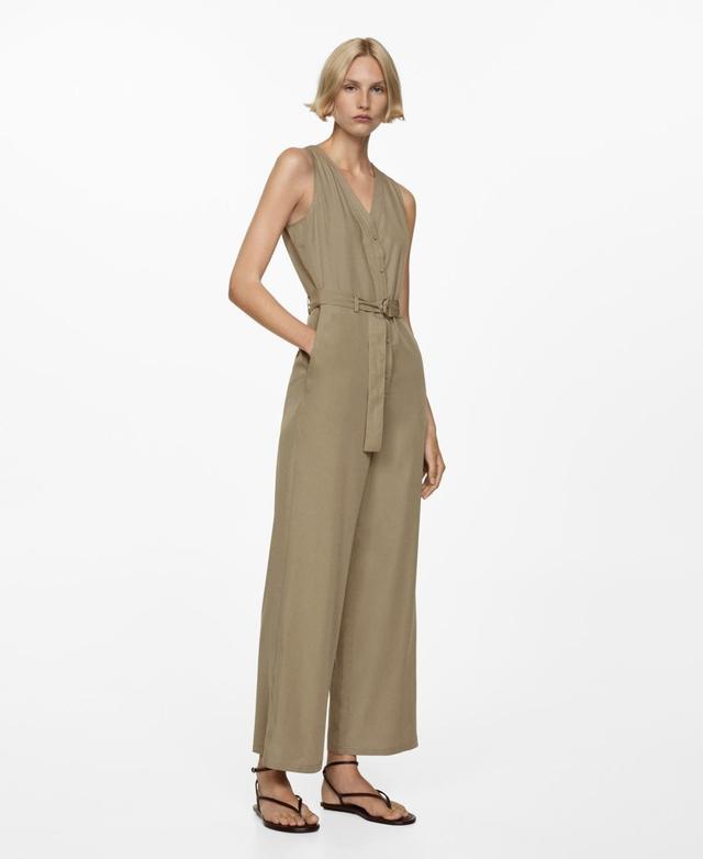 Mango Womens Belted Lyocell Jumpsuit Product Image