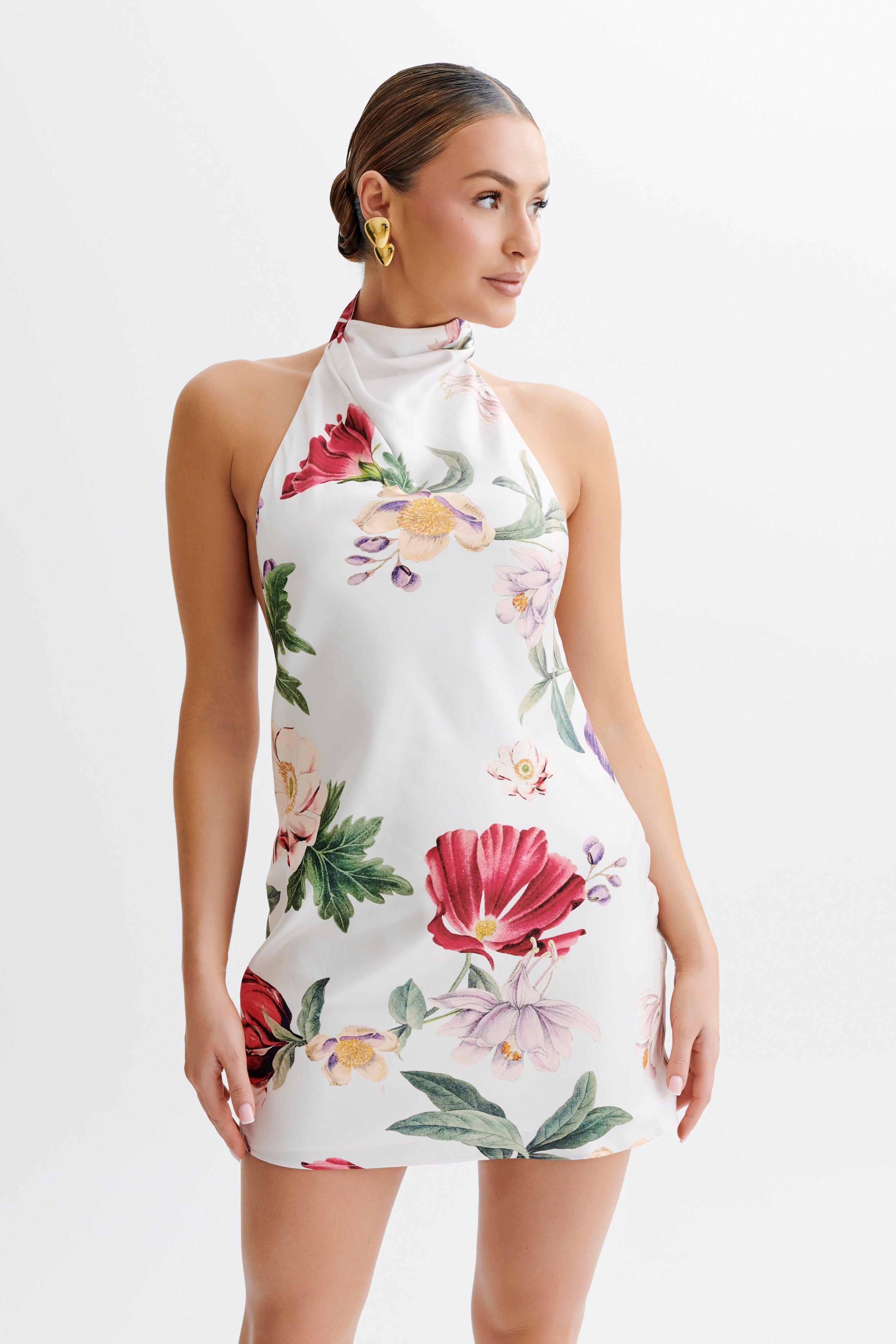 Lynelle High Neck Mini Dress - Bella Rosa Print Product Image