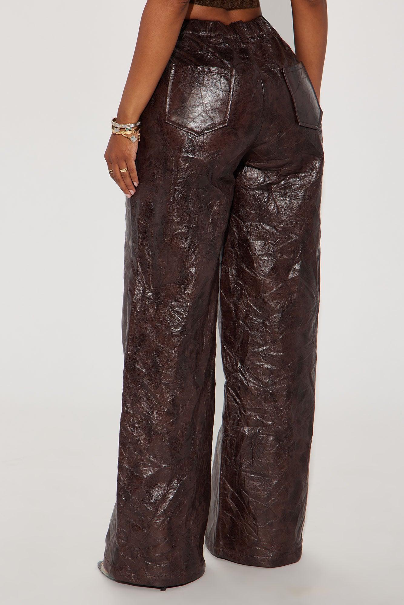 I'm Into It Faux Leather Pant - Chocolate Product Image