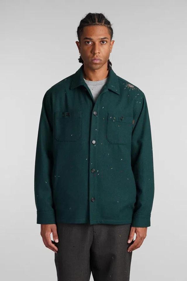 UNDERCOVER Cross Embroidery Long-sleeves Shirt In Green Product Image