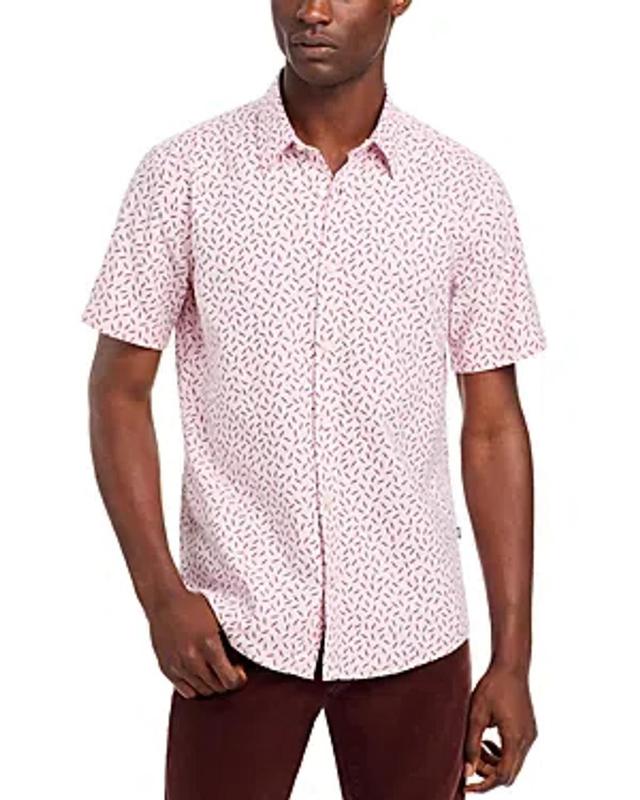 S-roan-ken-sh-c1-242 Cotton Printed Slim Fit Button Down Shirt In Light Pastel Pink Product Image