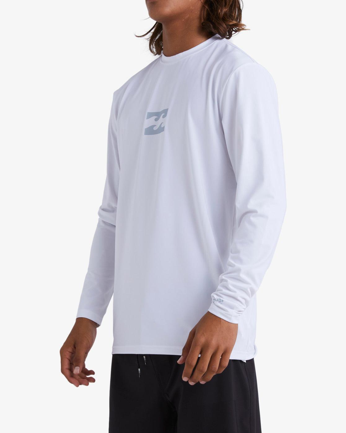 All Day Wave Loose Fit Long Sleeve Surf Tee - White Male Product Image