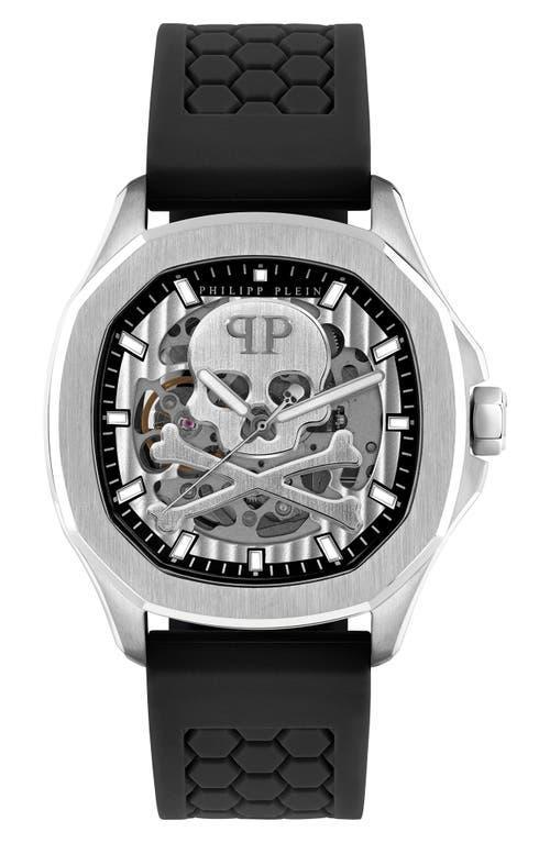 PHILIPP PLEIN Skeleton Spectre Silicone Strap Watch, 42mm Product Image