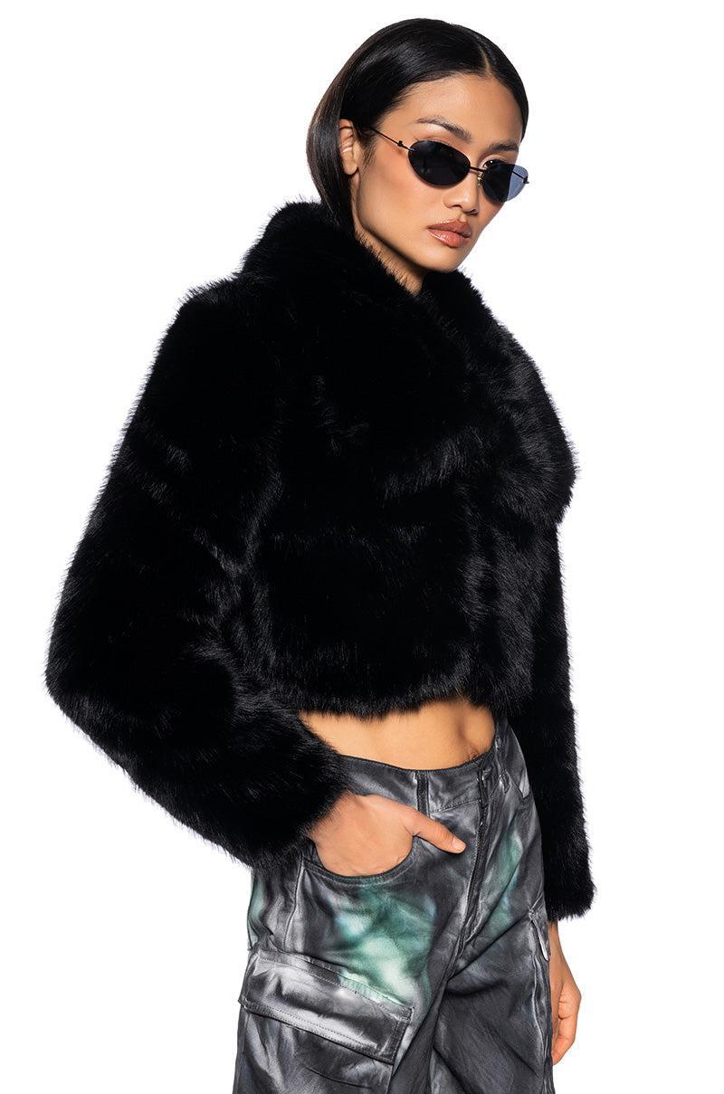 AZALEA WANG CADENCE FAUX FUR IN BLACK Product Image