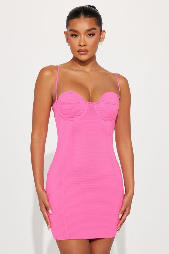 Fiora Bandage Micro Mini Dress - Hot Pink Product Image