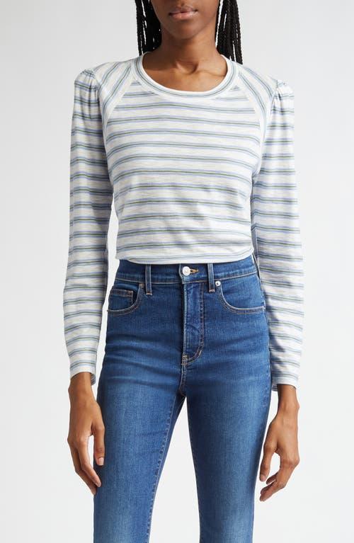 VERONICA BEARD Mason Stripe Long Sleeve T-shirt In Hydrangea Multi Product Image