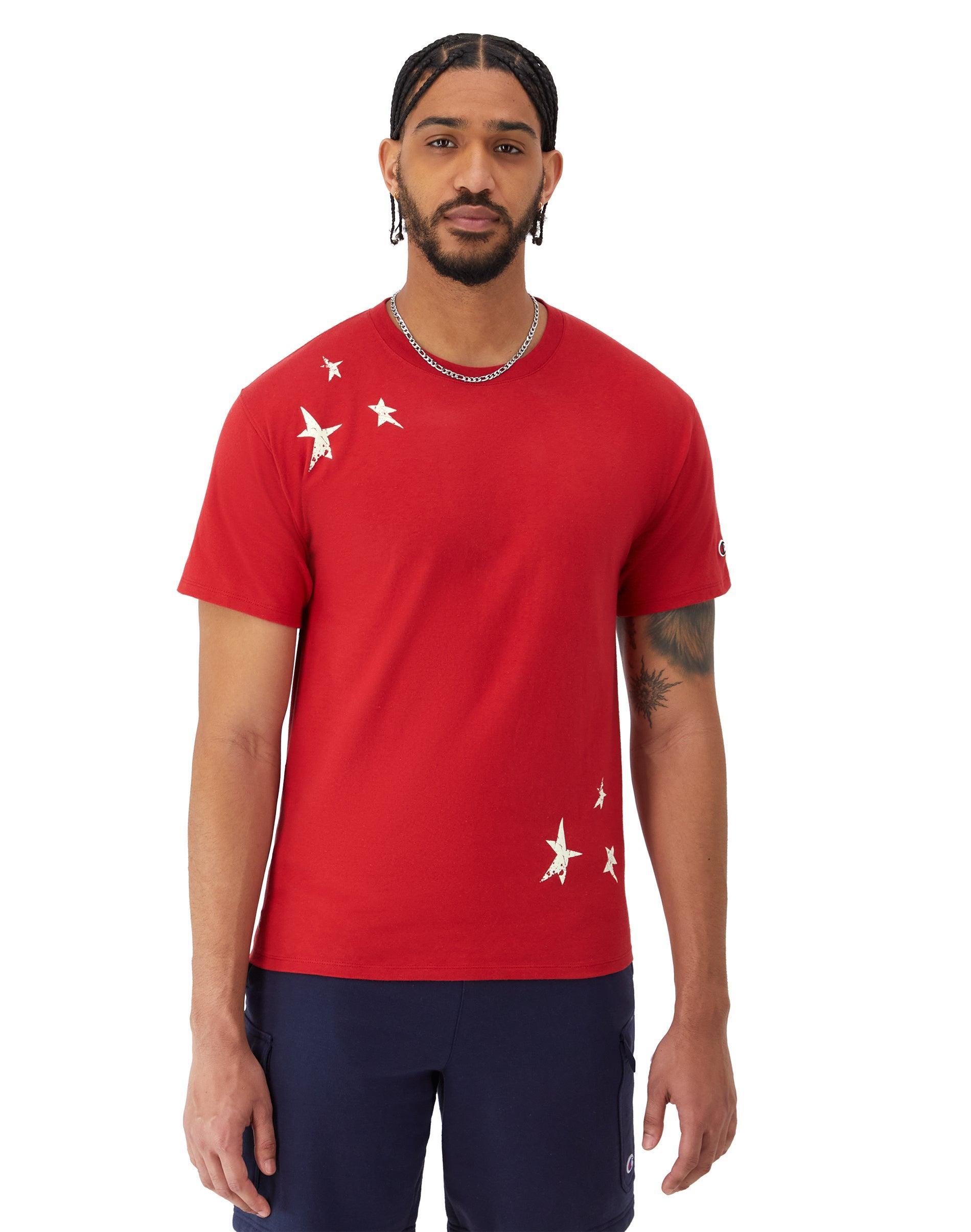 Mens Champion Classic Graphic T-Shirt, Stars Eclipse Red S Product Image