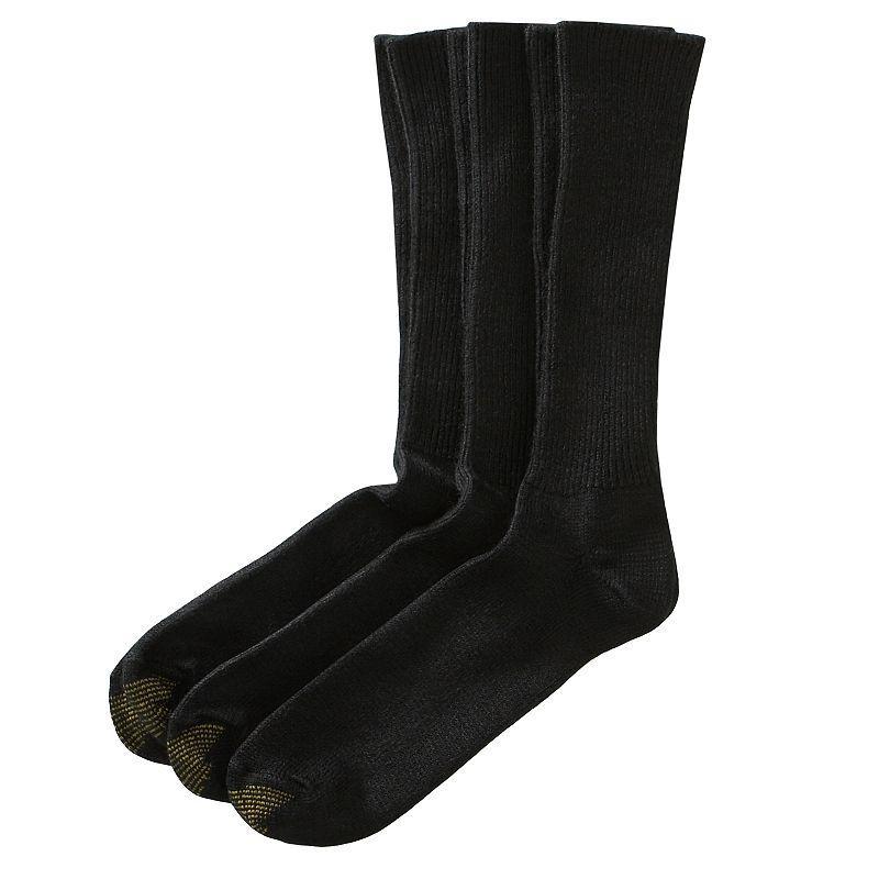 Mens GOLDTOE 3-pk. Fluffies Crew Socks Black Product Image