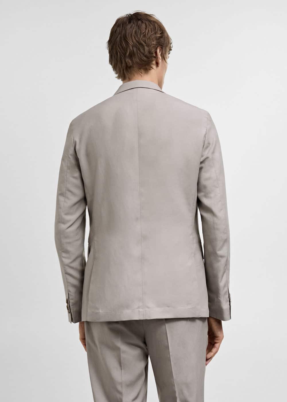 Slim-fit linen-blend suit blazer - Men | MANGO USA Product Image