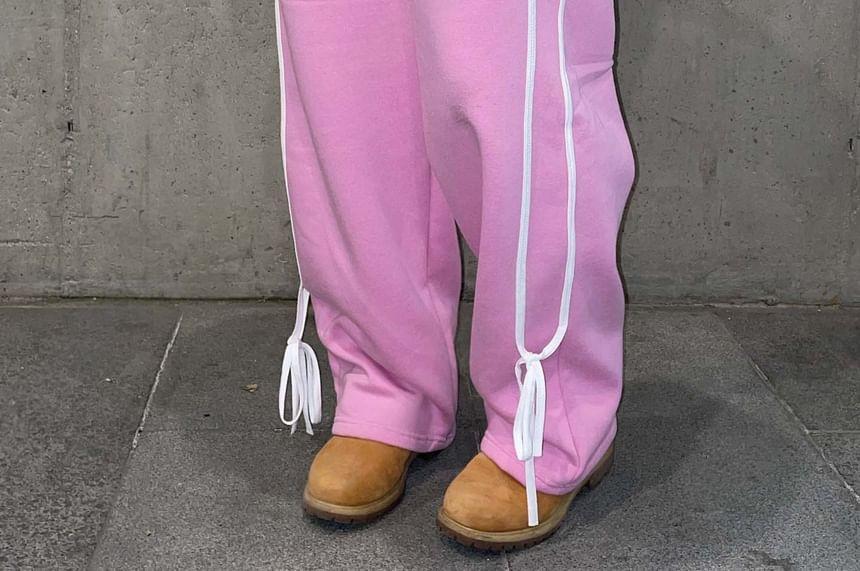 Drawstring Waist Bow Sweatpants Product Image