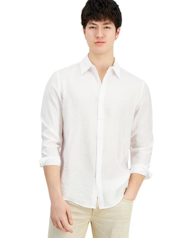 I.n.c. International Concepts Mens Dash Long-Sleeve Button Front Crinkle Shirt, Created for Macys Product Image