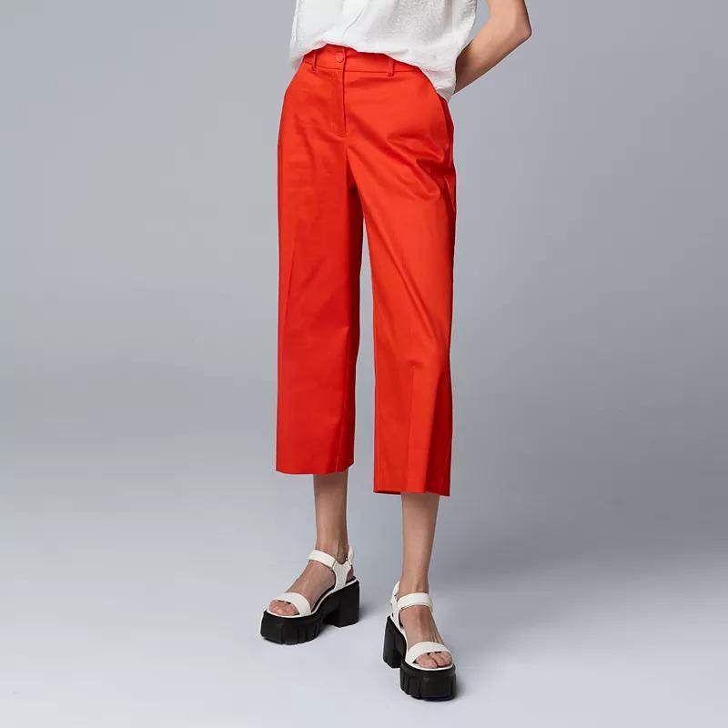 Womens Simply Vera Vera Wang Sateen Wide Leg Capri Pants Product Image