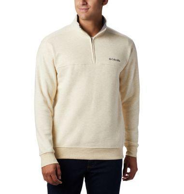 Mens Columbia Hart Mountain II Quarter-Zip Pullover Oatmeal Grey Product Image