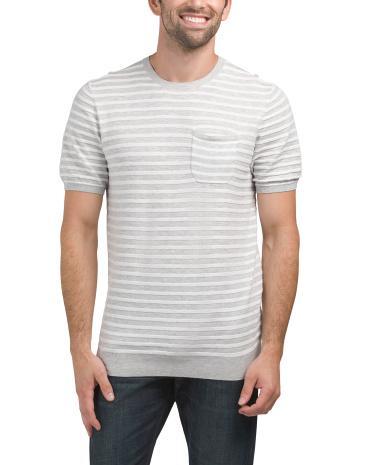 Textured Striped T-Shirt For Men Product Image