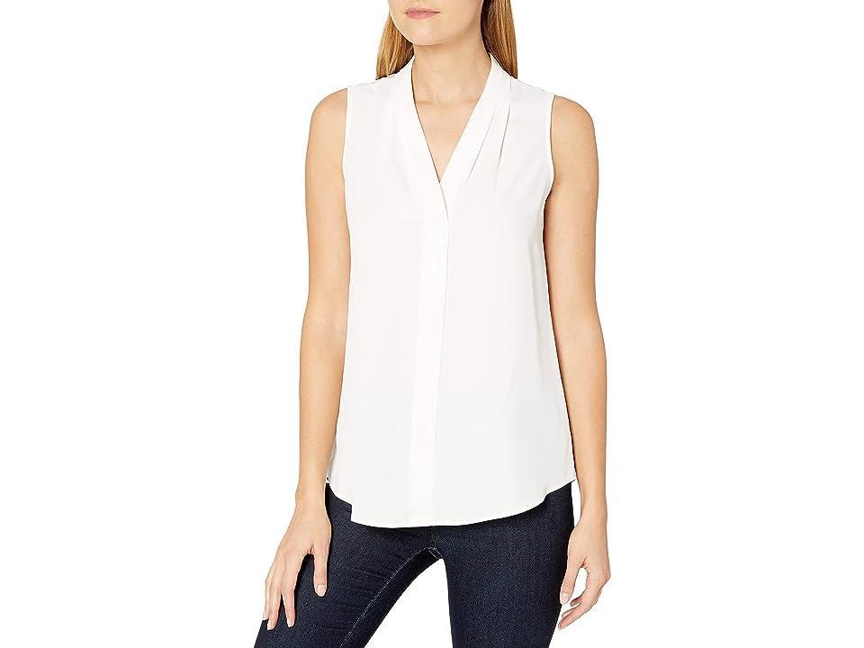 Calvin Klein Women's Sleeveless Blouse with Inverted Pleat (Standard and Plus) (Soft ) Women's Clothing Product Image