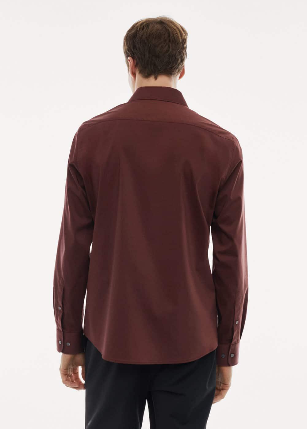 MANGO MAN - Regular-fit stretch cotton shirt maroonMen Product Image