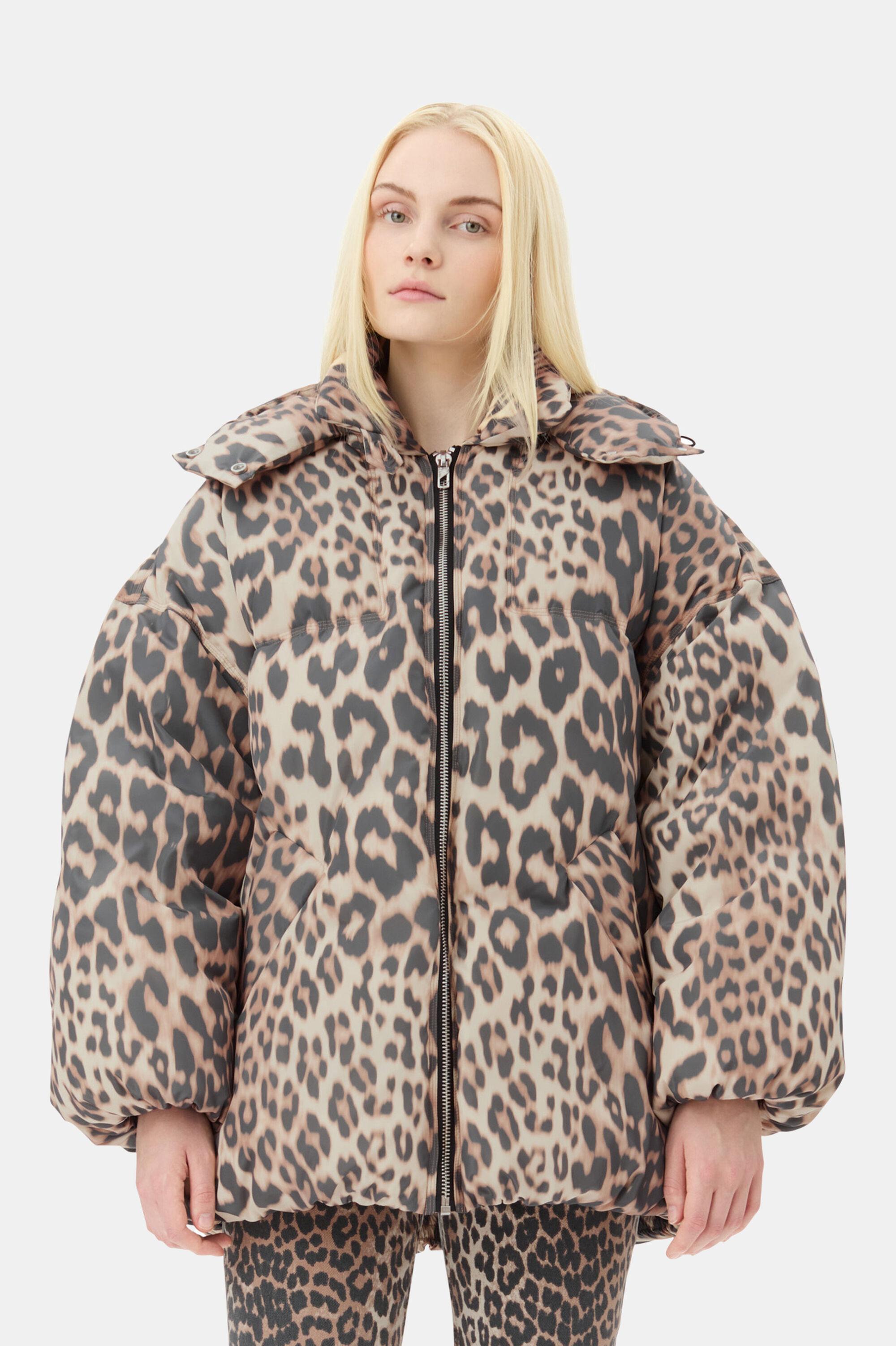 Leopard Midi Puffer Jacket Product Image