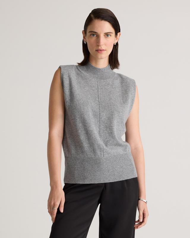 Mongolian Cashmere Padded-Shoulder Sweater Tank Product Image