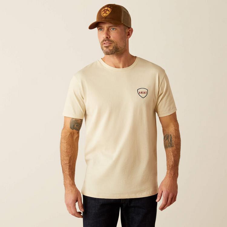 Ariat® Men's S/S Natural Barbed Flag T-Shirt Product Image