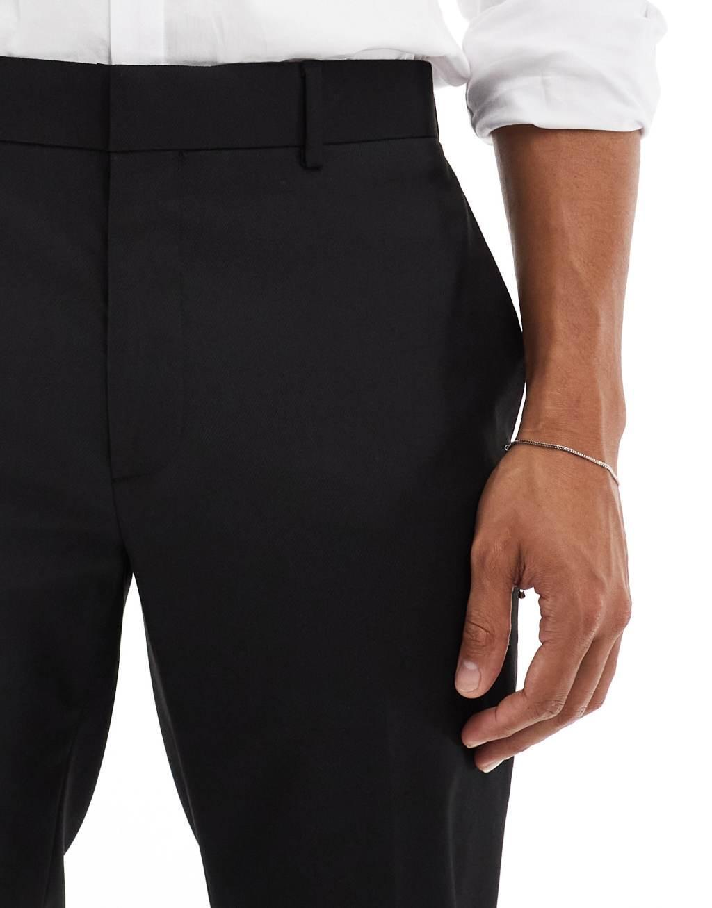 River Island tux suit pants in black Product Image