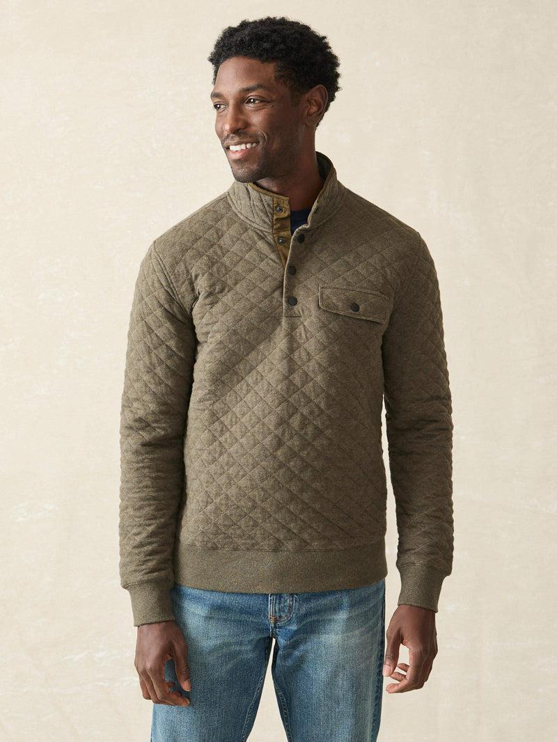 Epic Quilted Fleece Pullover - Olive Melange Product Image