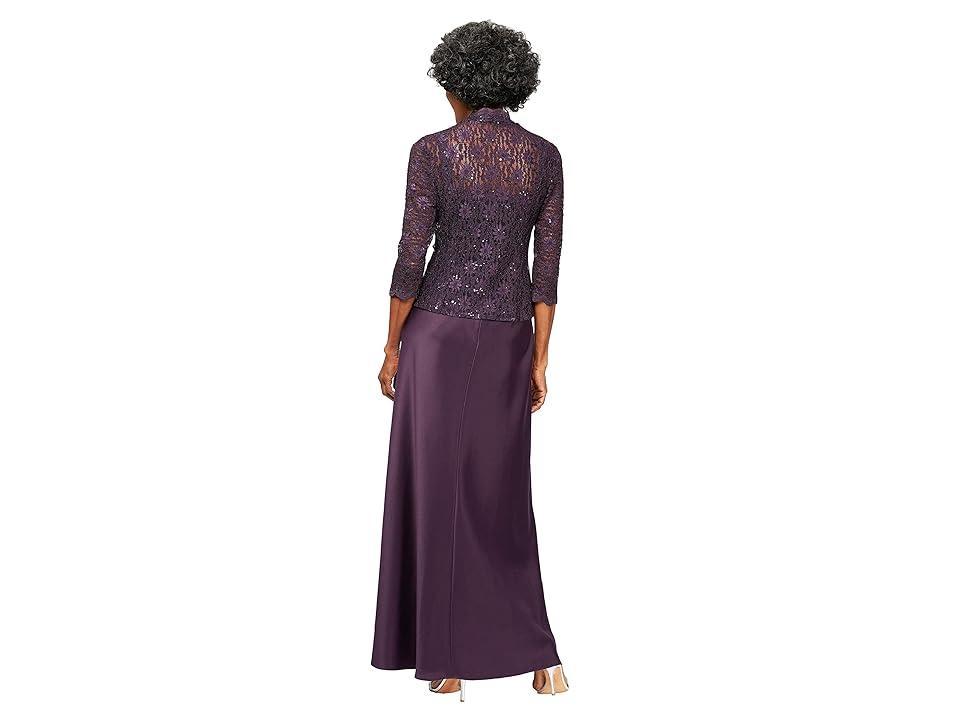 Alex Evenings Sequin Lace & Satin Gown with Jacket Product Image