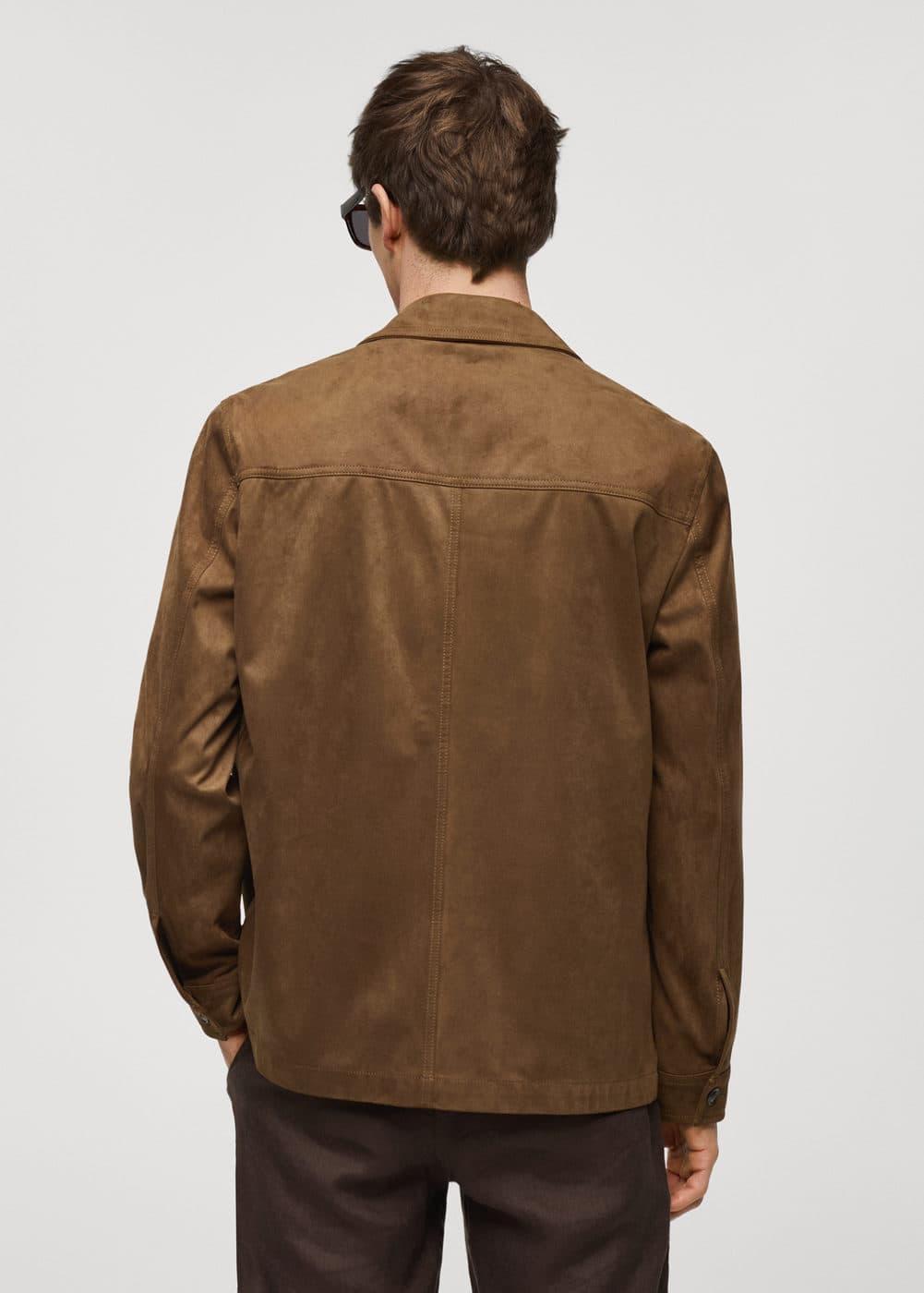 MANGO MAN - Suede effect overshirt with pockets cognacMen Product Image