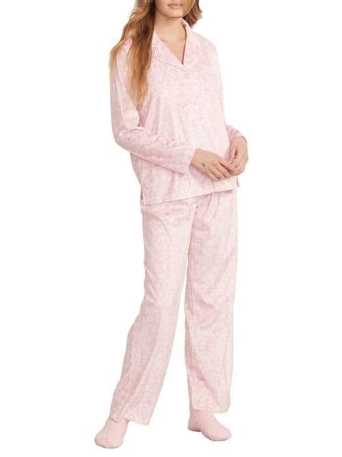 Karen Neuburger Novelties Long Sleeve Minky Fleece Girlfriend PJ Set with Socks (Mint Pin Dot) Women's Pajama Sets Product Image