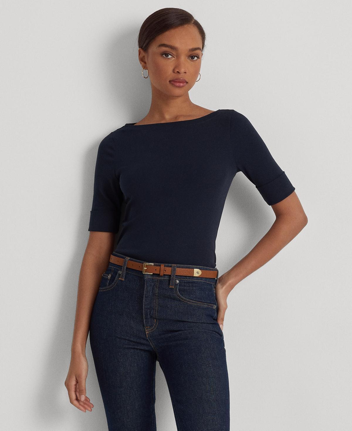 Lauren Ralph Lauren Stretch Boatneck Top, Regular & Petite Product Image