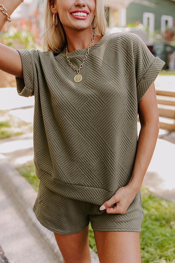 Coffee And Chit Chat Shift Top in Olive Product Image