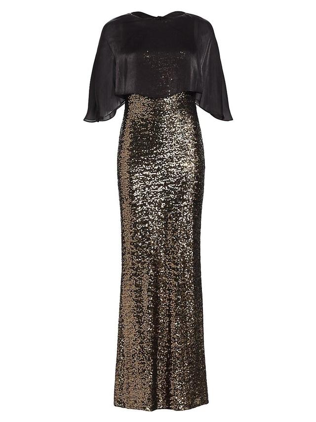 Sequined Cape Gown Product Image