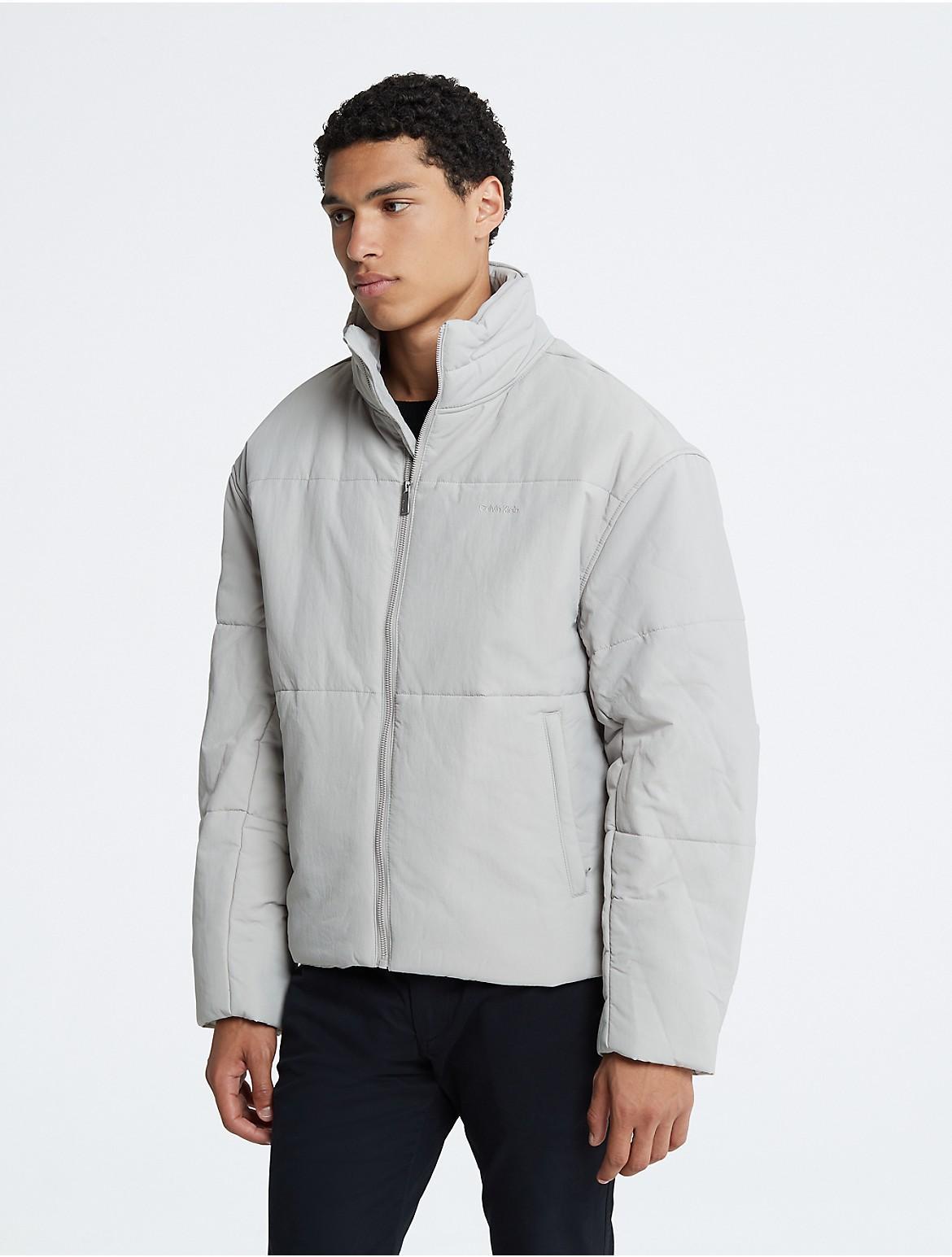 Calvin Klein Mens Mock Neck Puffer Jacket - Grey - XXL Product Image