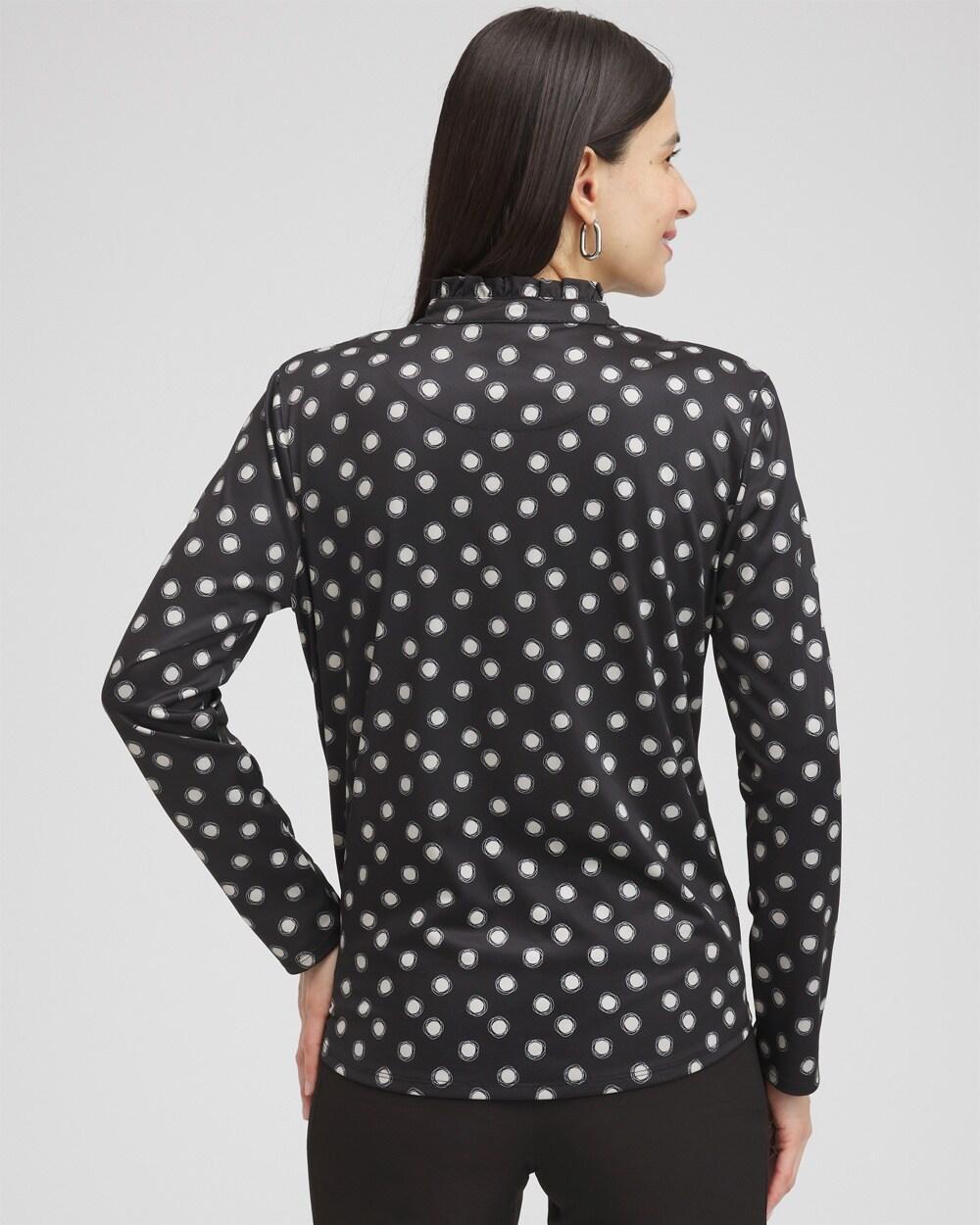 Zenergy® UPF Polka Dot Ruffle Neck Top Product Image