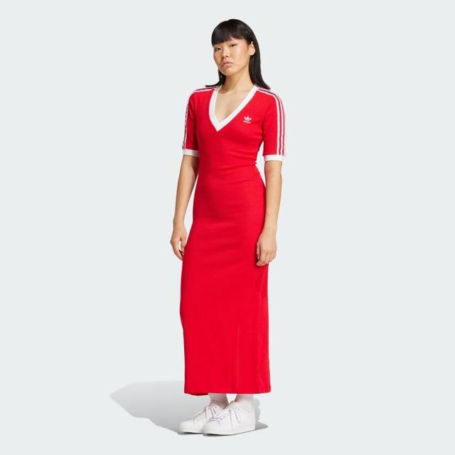 Adicolor 3-Stripes Knit V-Neck Dress Product Image