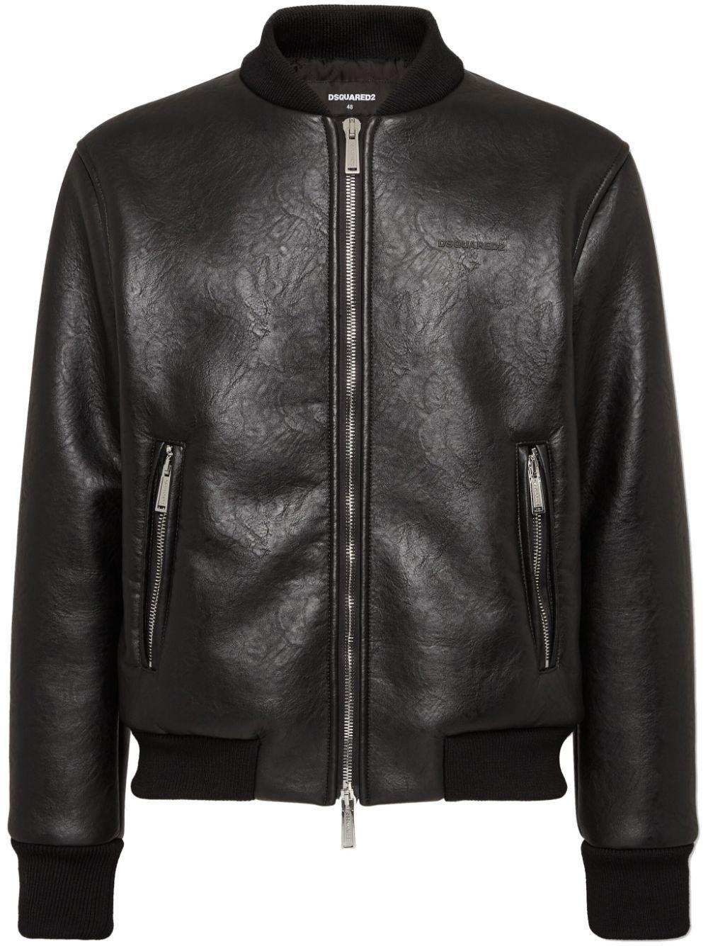 DSQUARED2 Logo-embossed Bomber Jacket In Black Product Image