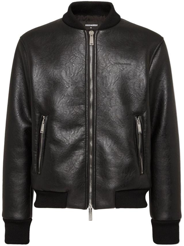 DSQUARED2 Logo-embossed Bomber Jacket In Black Product Image