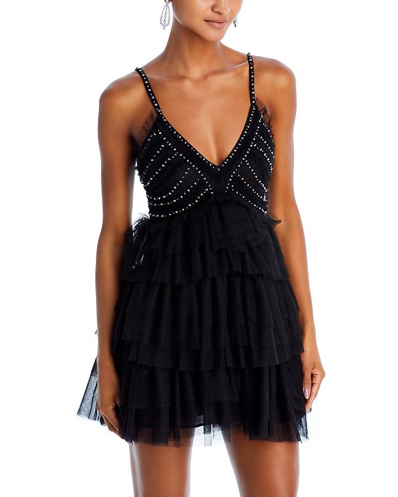 Womens Jude Bead-Embellished Tulle Minidress Product Image