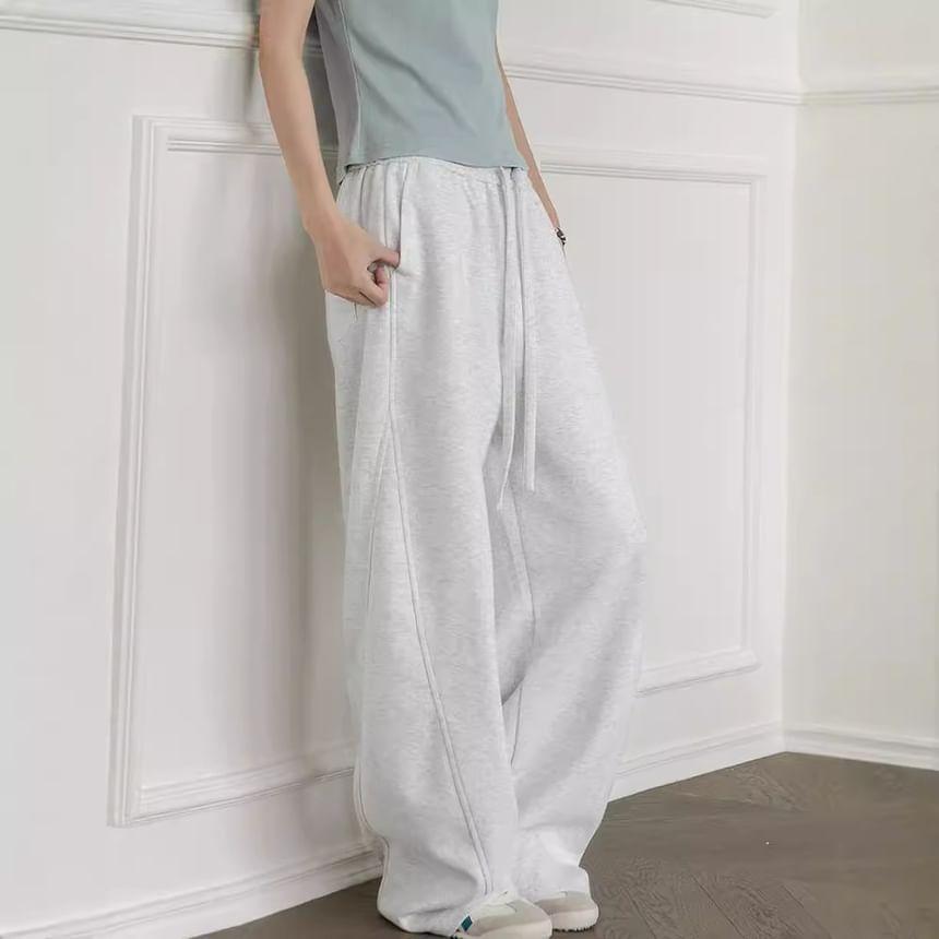 Drawstring Waist Wide Leg Sweatpants product image