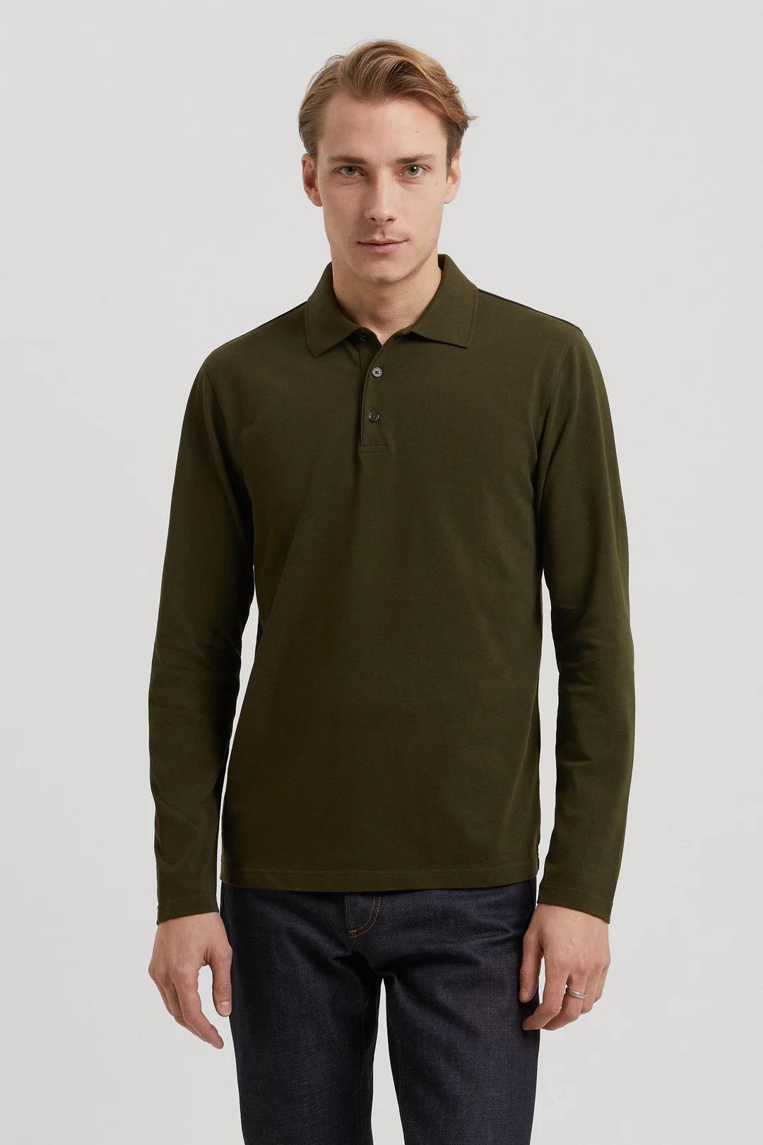 The Long Sleeve Pique Polo Product Image