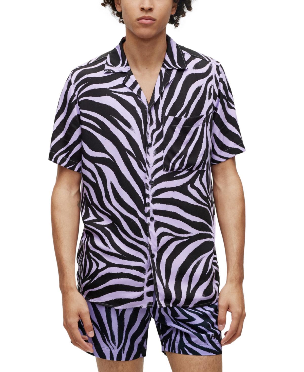 Mens Relaxed-Fit Shirt In Printed Satin product image