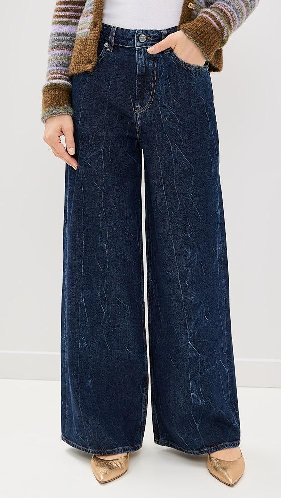 GANNI Crinkled Future Denim Marri Jeans | Shopbop Product Image