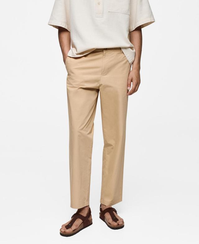 Mango Mens Drawstring Cotton Trousers Product Image