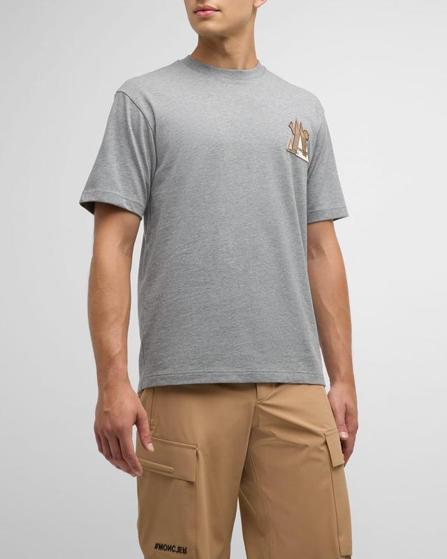 Mens Heathered Logo-Patch T-Shirt Product Image