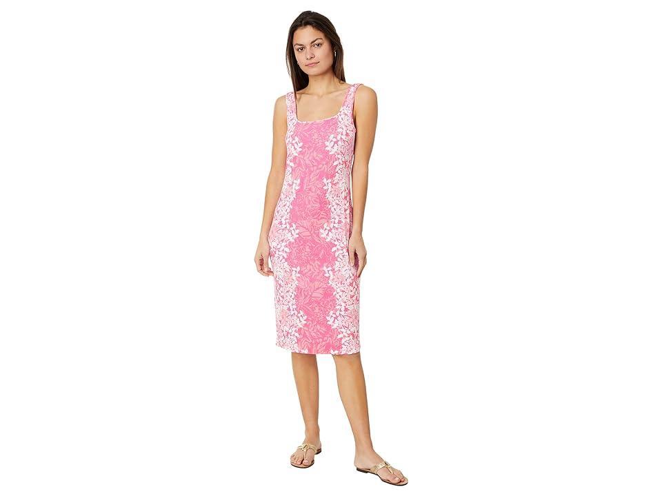 Lilly Pulitzer Mick Square Neck Ribbed Dress (Roxie Pink Shadow Dancer Engineered) Women's Dress Product Image