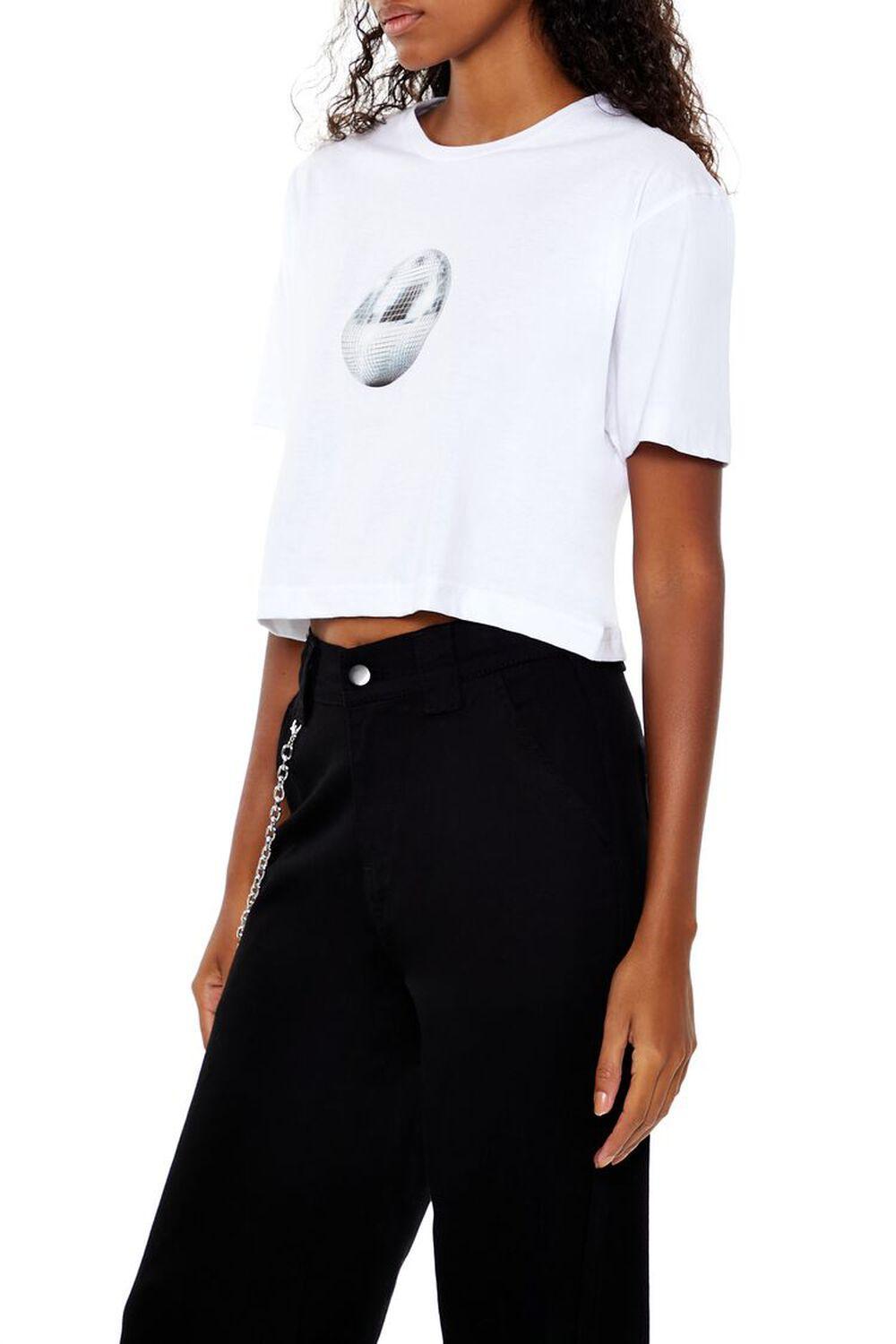 Disco Ball Graphic Cropped Tee | Forever 21 Product Image