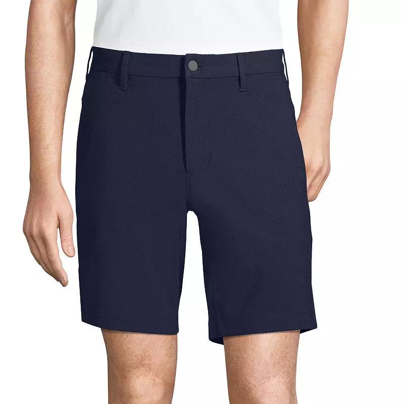 Mens Lands End Traditional-Fit 9-inch Knit Performance Chino Shorts Radiant Blue Product Image