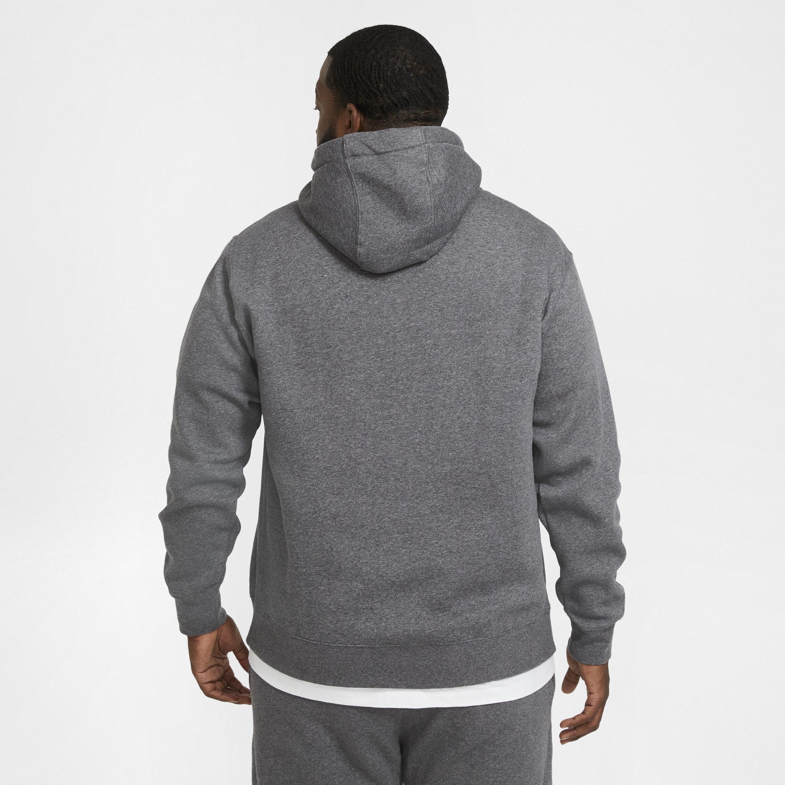 Big & Tall Nike Sportswear Club Fleece Full-Zip Hoodie, Mens Grey Heather Product Image