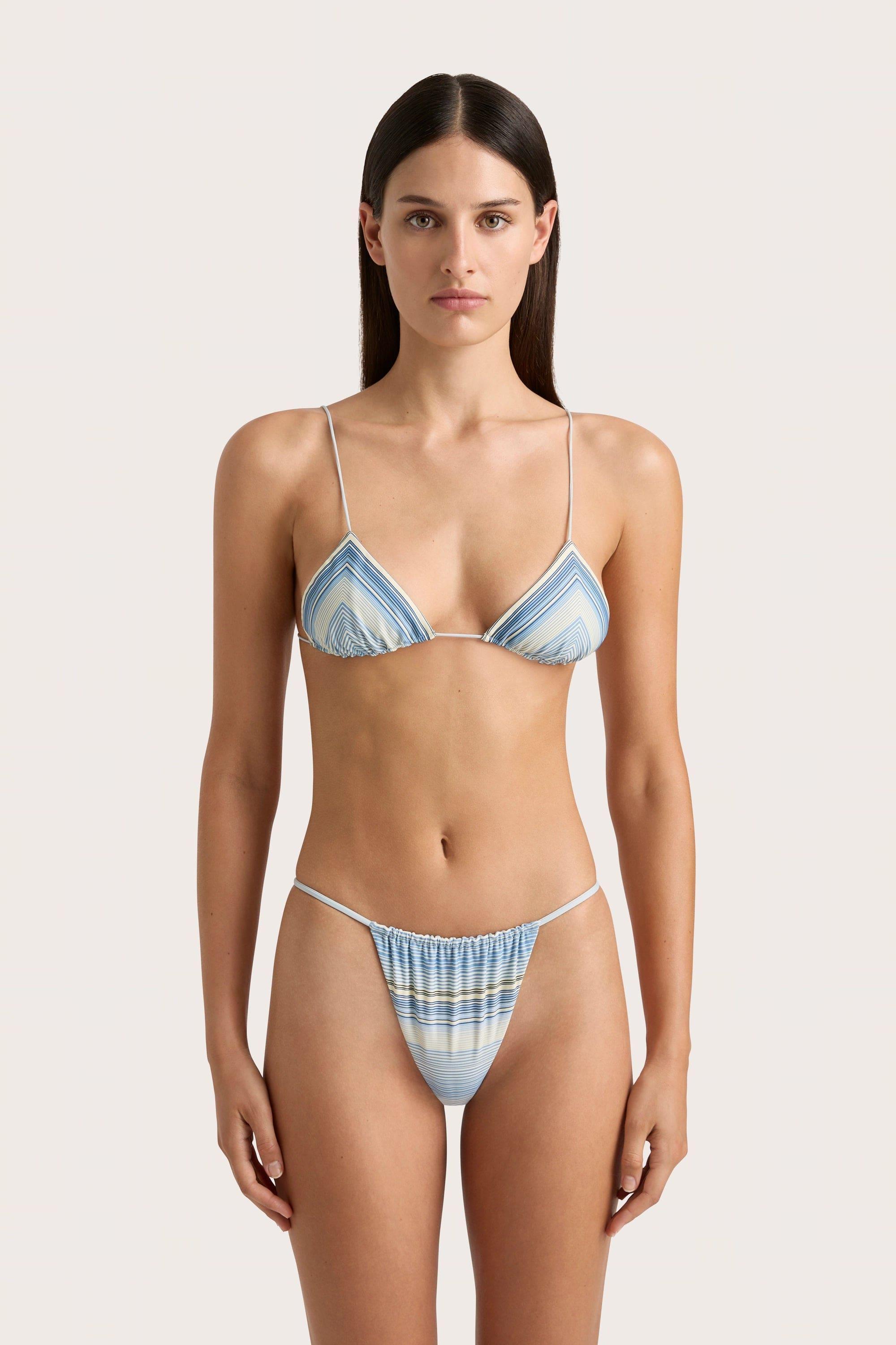 Elea Bikini Top Futura Stripe Sky Blue Product Image