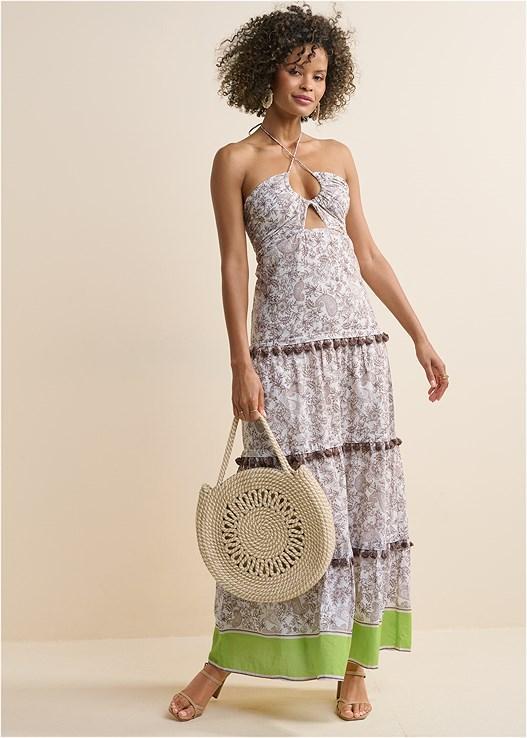 Tiered Tassel Maxi Dress Product Image