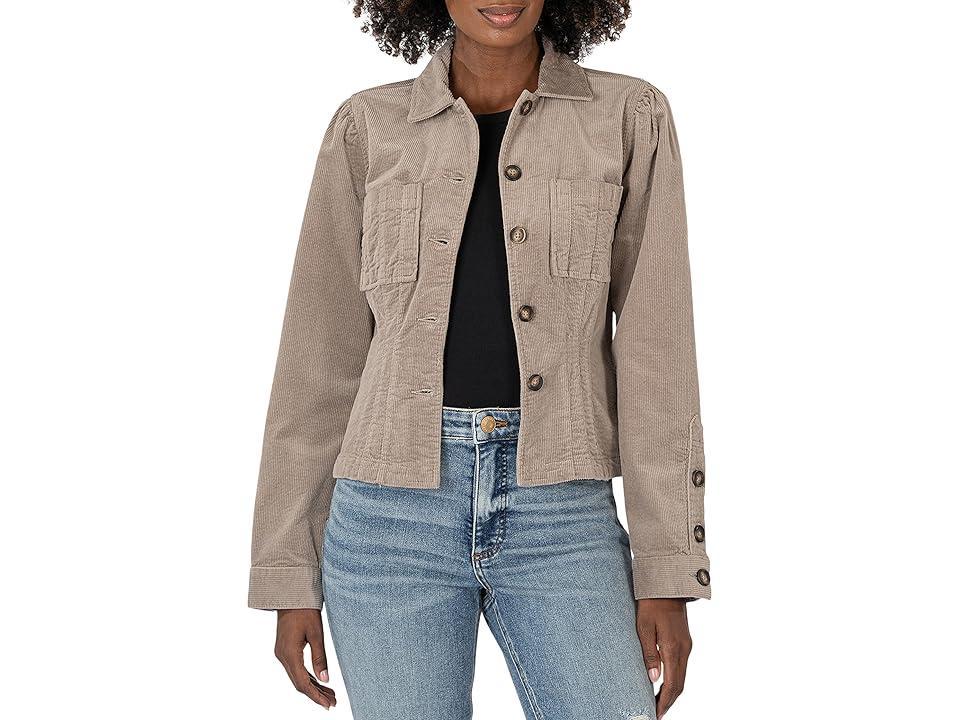 KUT from the Kloth Kyra- Corduroy Jacket with Buttons (Rosemary) Women's Vest Product Image